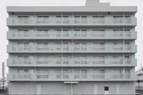 A Gray Apartment Building With Balconies