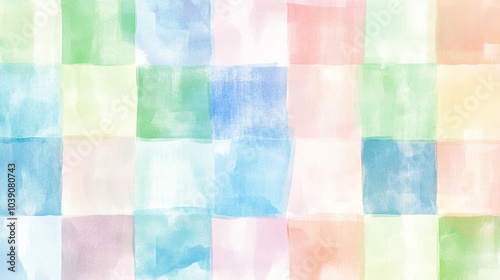 Abstract watercolor checkered background pastel mixture