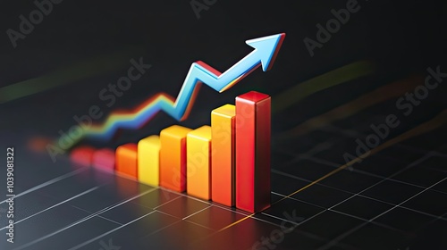 Business Chart Bar Graph, Generative AI