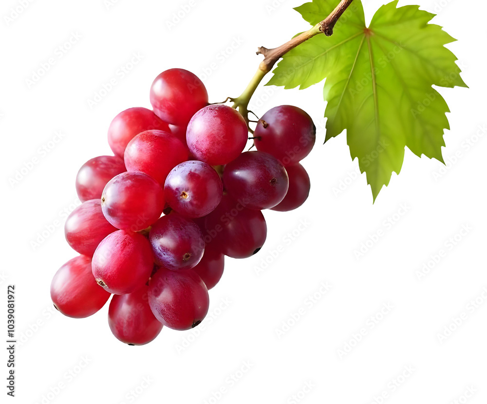 Fototapeta premium red grapes isolated on white, transparent background