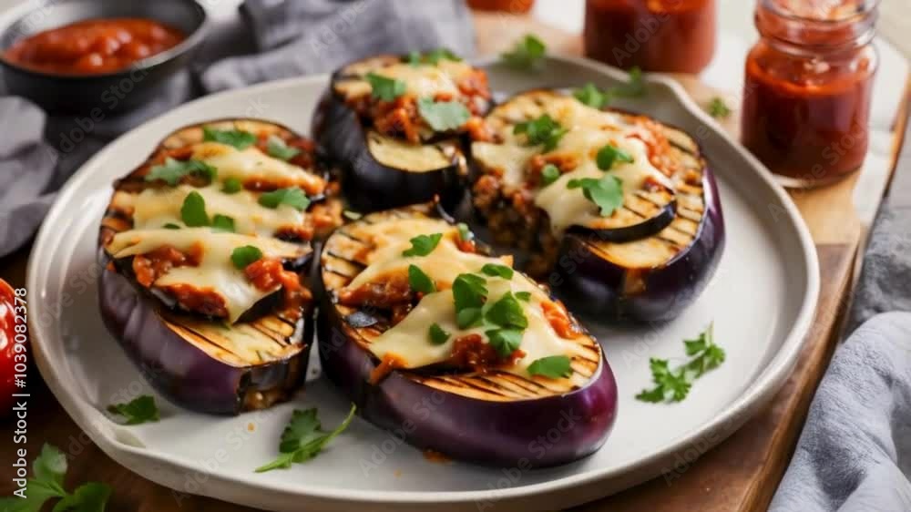 grilled eggplant with vegetables grilled eggplant with vegetables