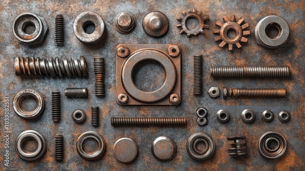 Collection of Various Metal Hardware and Fasteners Collection of Various Metal Hardware and Fasteners