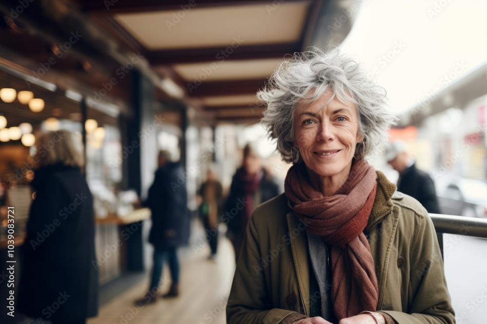 Portrait of happy senior woman in a shopping center. Mature woman looking at camera. Portrait of happy senior woman in a shopping center. Mature woman looking at camera.