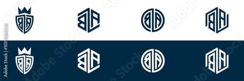 Typography BA letter logo design
