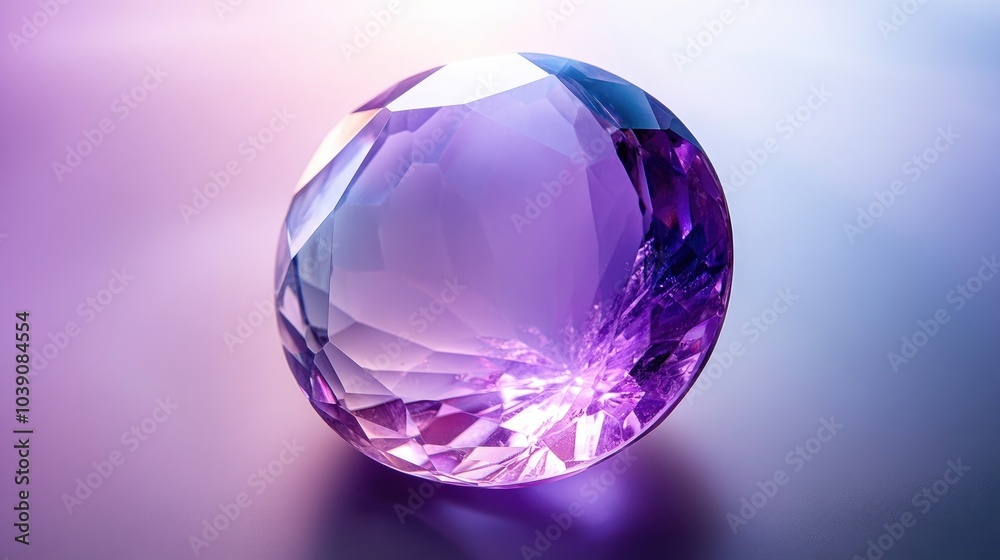 Beautiful purple gemstone with sparkling facets Beautiful purple gemstone with sparkling facets