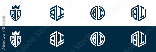 Typography BI letter logo design