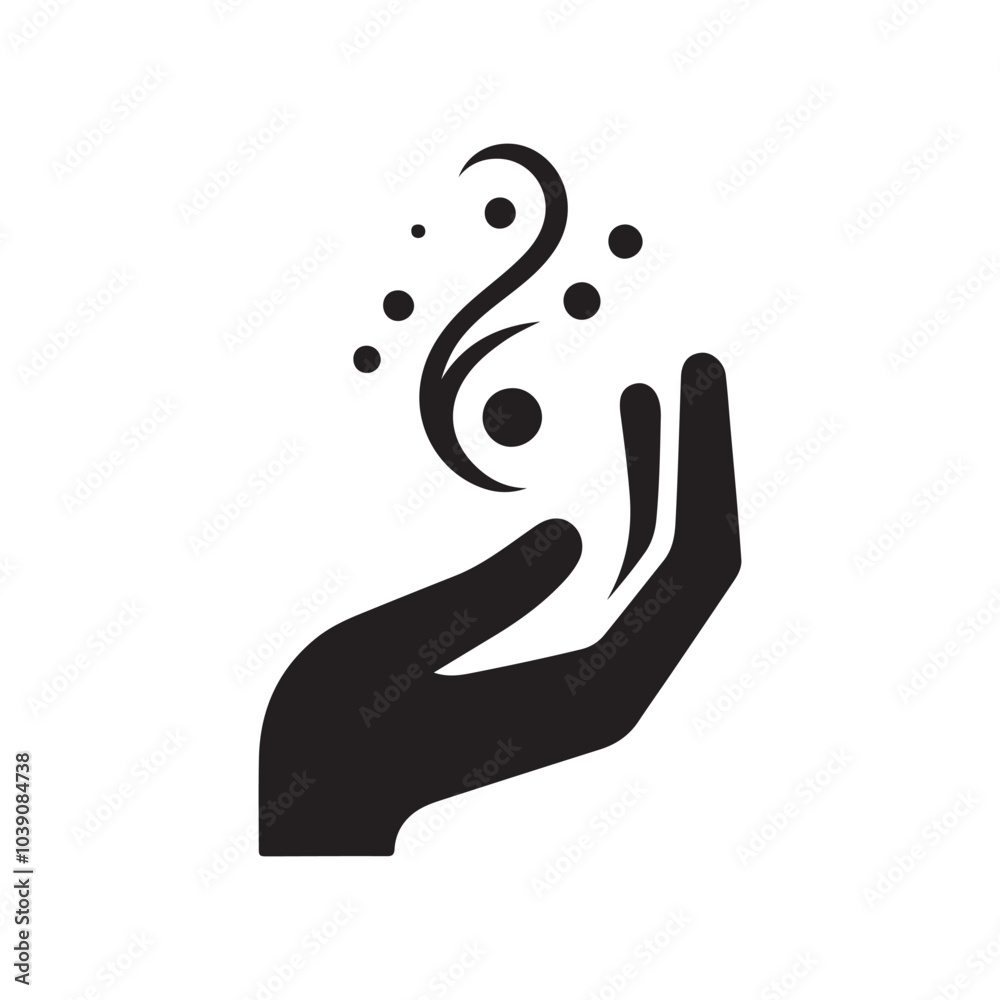 open hand vector illustration, helping hand icon, care hand silhouette icon open hand vector illustration, helping hand icon, care hand silhouette icon