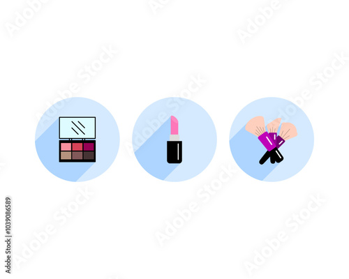 Beauty, Body Care and Cosmetics. Vector Linear Flat Icons and Design Elements