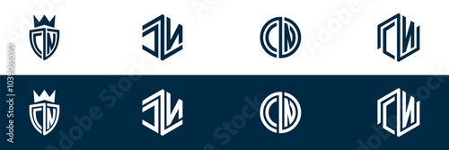 Typography CN letter logo design