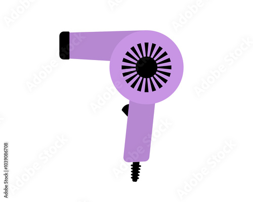 Hair dryer Line Icon fashion hairdryer of hairdresser to blow-dry and electric hair-dryer blower. Barber styling appliance. Vector cartoon illustration