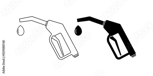 fuel nozzle icon set isolated on white background