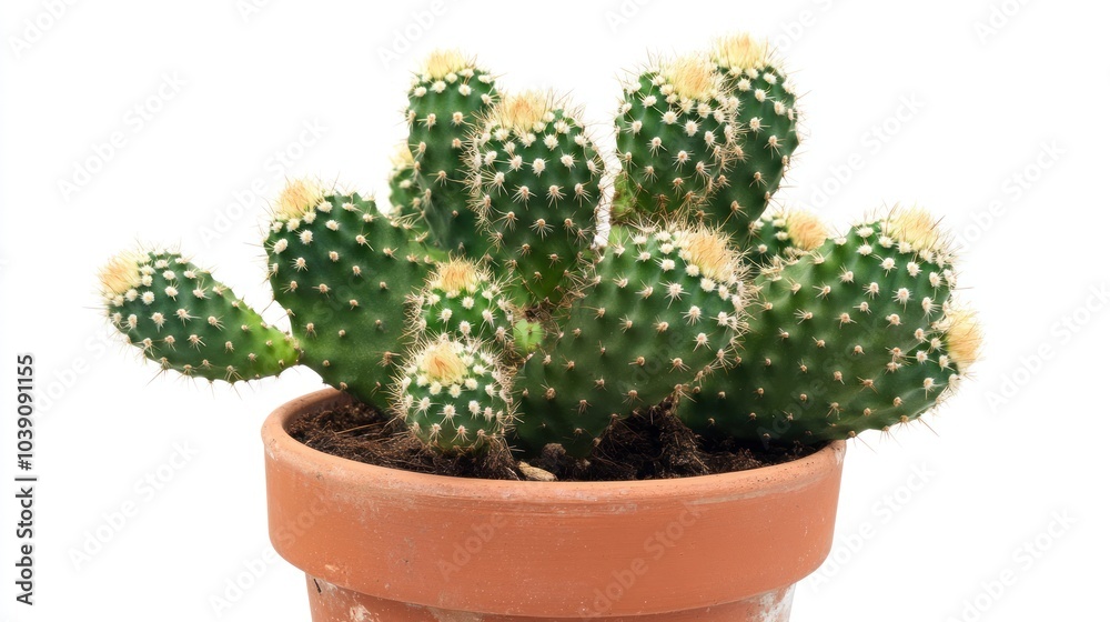 Closeup of a Cactus Plant in a Terracotta Pot Closeup of a Cactus Plant in a Terracotta Pot