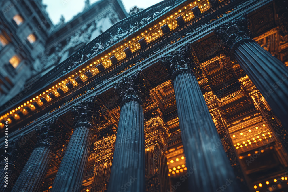 Obraz premium A financial institution using blockchain to speed up cross-border payments, showcasing blockchain's potential to streamline global finance. Concept of finance.