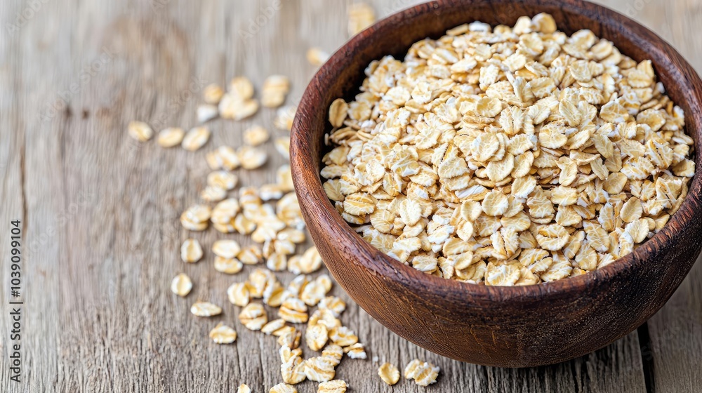 Bowl of oats on wooden surface, natural and healthy nutrition concept. Bowl of oats on wooden surface, natural and healthy nutrition concept.