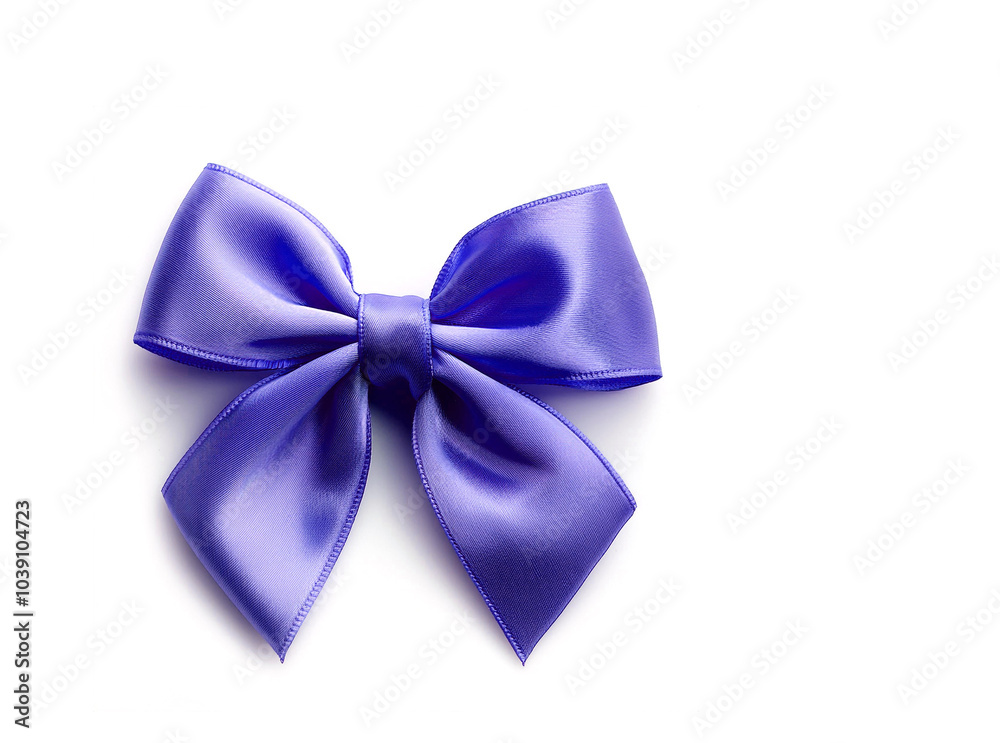 Blue satin ribbon bow on white background, perfect for gift wrapping, crafts, and decoration. Blue satin ribbon bow on white background, perfect for gift wrapping, crafts, and decoration.