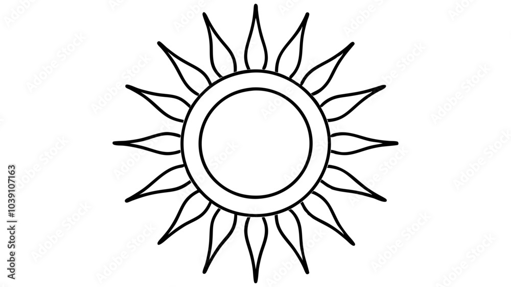 Charming Drawn Sun Icons in Various Artistic Styles