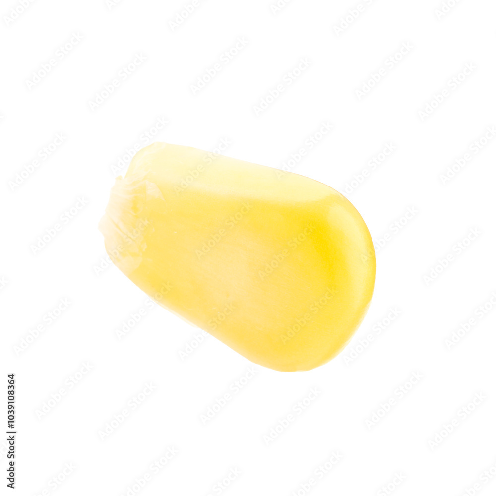One fresh corn kernel isolated on white One fresh corn kernel isolated on white