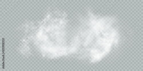 Fog, smoke, steam, haze, explosion isolated transparent special effect. White vector cloudiness background, fog or smog explosion effect.