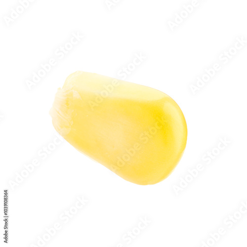 One fresh corn kernel isolated on white