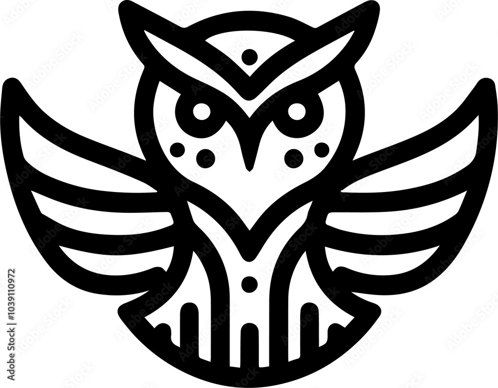 Fototapeta premium Owl vector for logo or icon,clip art, drawing Elegant style Illustration