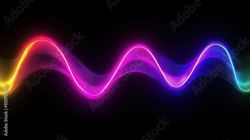 Abstract Neon Rainbow Waves photo