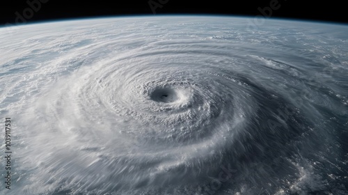 Wallpaper Mural Aerial view of a powerful hurricane swirling over the ocean, dramatic cloud formations. Torontodigital.ca