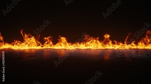 Fiery Inferno On Black Background photo