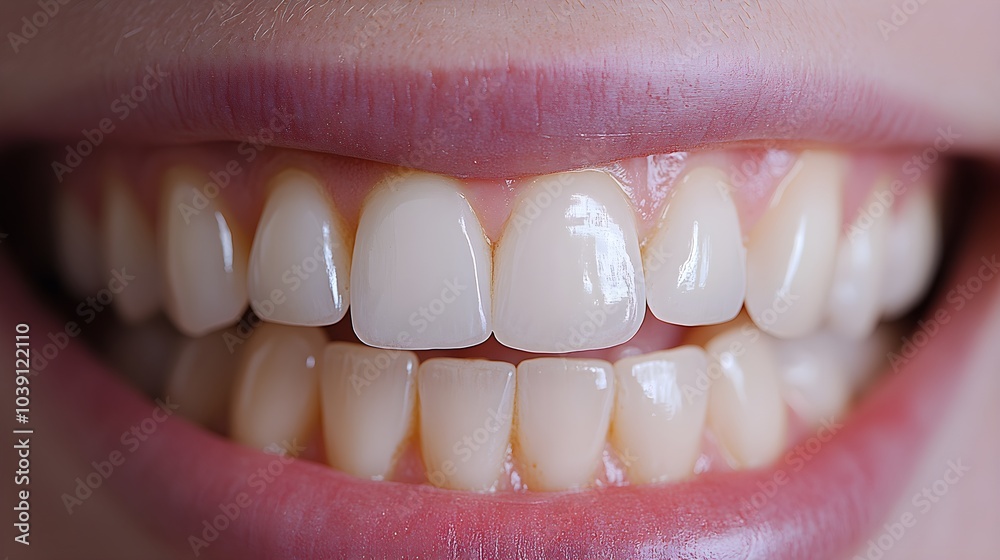 Fototapeta premium Visual post showcasing the dramatic difference of teeth before and after an in-office whitening procedure, emphasizing the immediate bright, white results