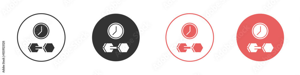 Fototapeta premium exercise time icon Flat set in black and white color