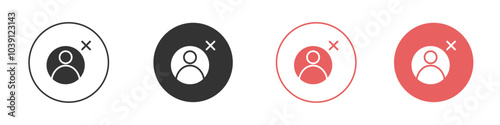 Fake account icon Flat set in black and white color