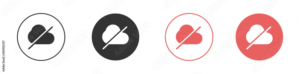 offline icon Flat set in black and white color offline icon Flat set in black and white color