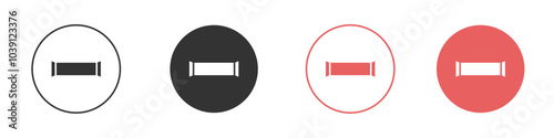 pipe icon Flat set in black and white color