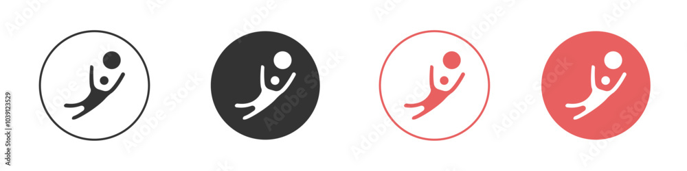 Soccer player with ball icon Flat set in black and white color Soccer player with ball icon Flat set in black and white color