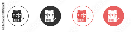 slot machine icon Flat set in black and white color