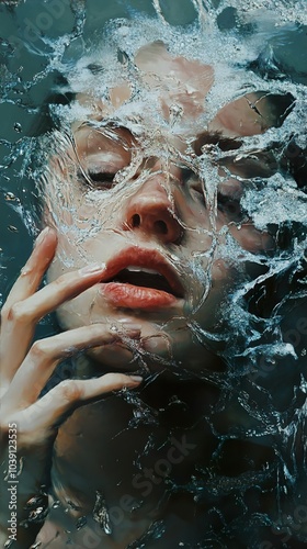 Woman Submerged in Water: A Surreal Portrait