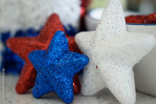 Red, White, and Blue Glitter Stars