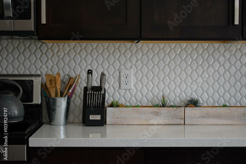 Utensils on Kitchen Counter