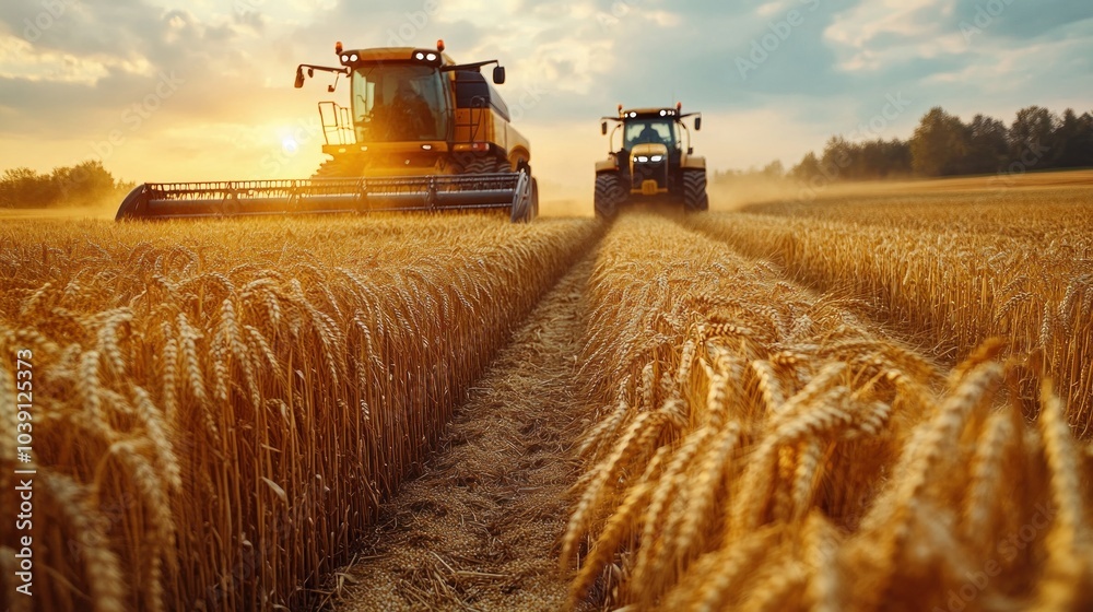 Fototapeta premium Harvesting Wheat