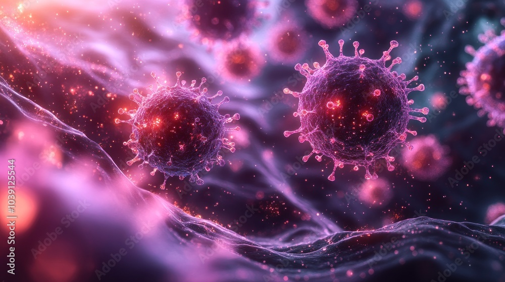 Microscopic View of a Coronavirus