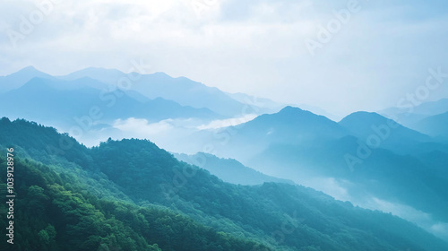 A scenic view of a mountain range hidden by air pollution