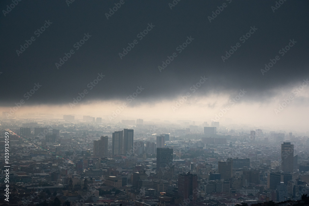 Fototapeta premium Dark storm over the city of bogota