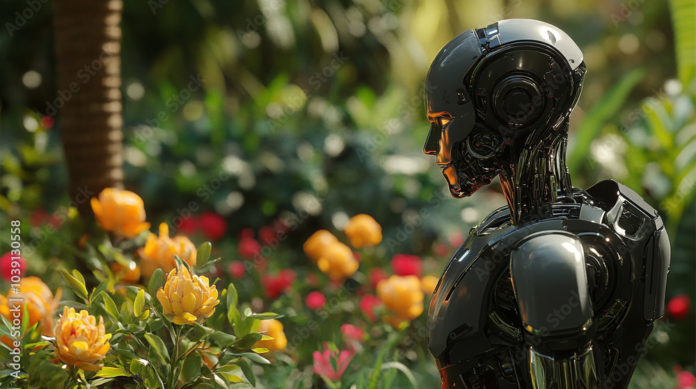 Cyborg visiting a botanical garden Cyborg visiting a botanical garden