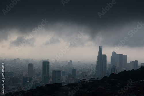 Fototapeta Naklejka Na Ścianę i Meble -  Dark storm over the city of bogota