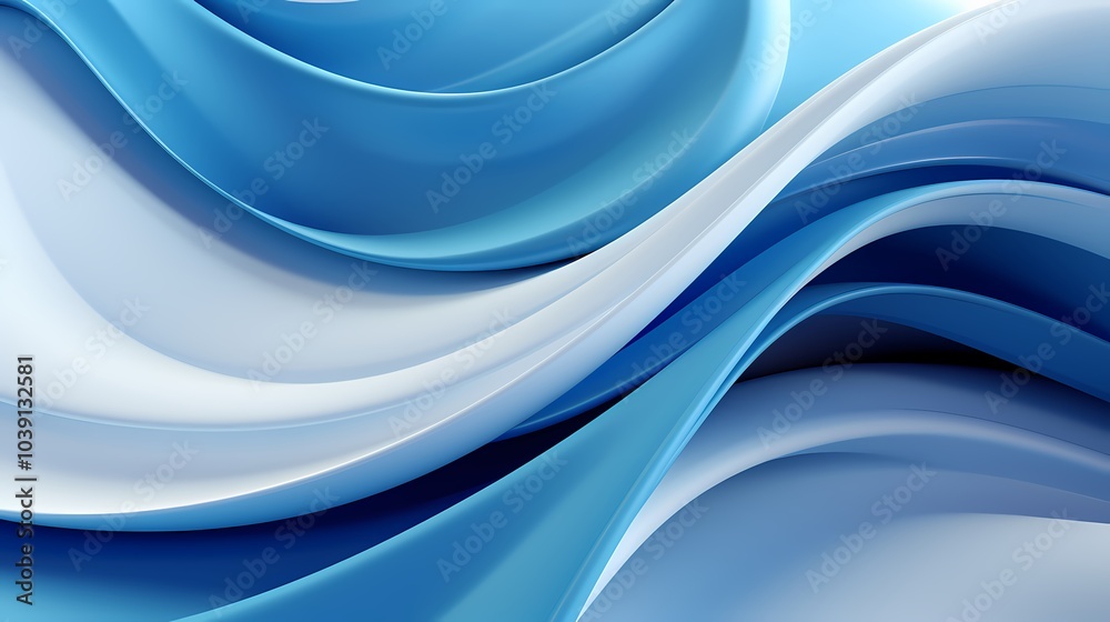 Fototapeta premium Digital technology blue and white spiral illustration web page PPT background