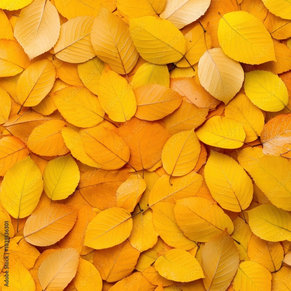Autumn Foliage Texture: Close-Up of Yellow Fallen Leaves Background Autumn Foliage Texture: Close-Up of Yellow Fallen Leaves Background