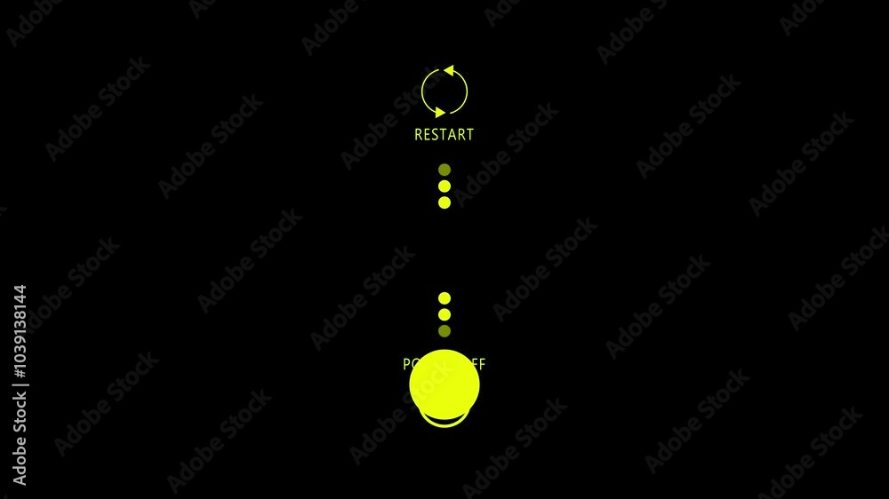 Turn off or restart the mobile phone, smartphone off and restart settings animation. 
