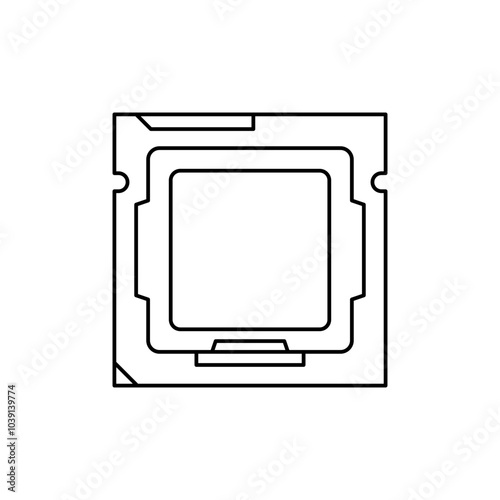 Top view of pc processor icon