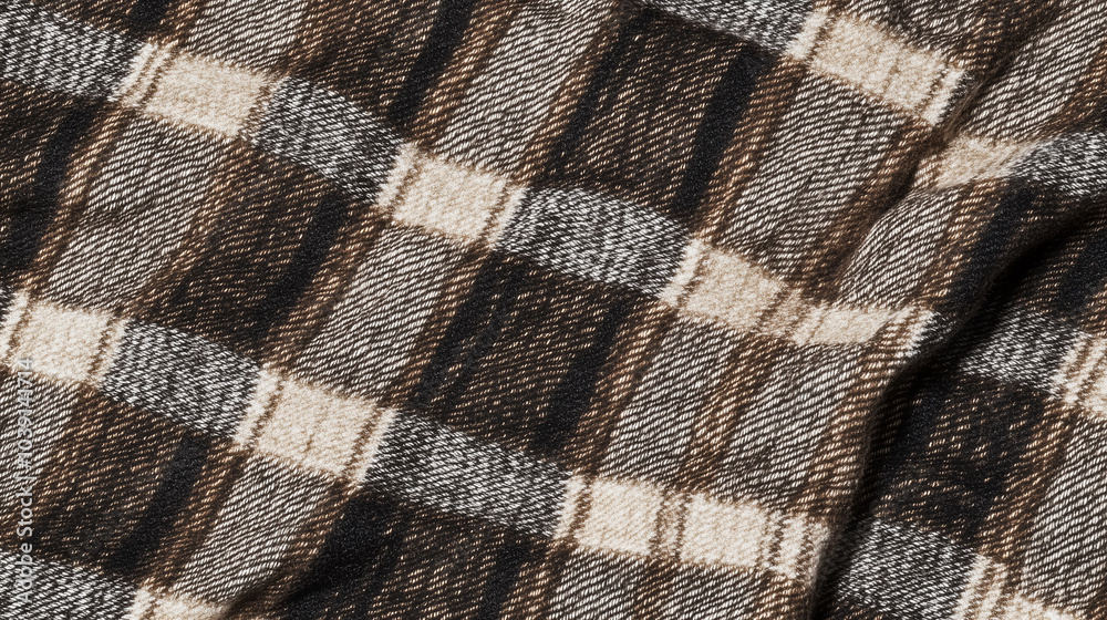 Brown and white plaid fabric texture background Brown and white plaid fabric texture background