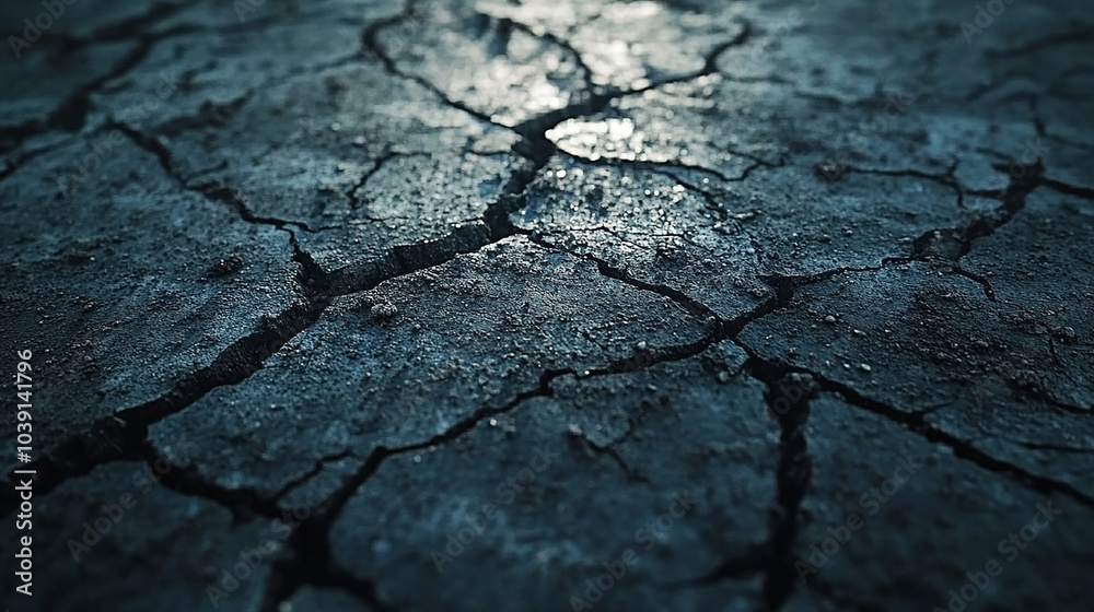 Damaged asphalt ground close-up cracks Damaged asphalt ground close-up cracks