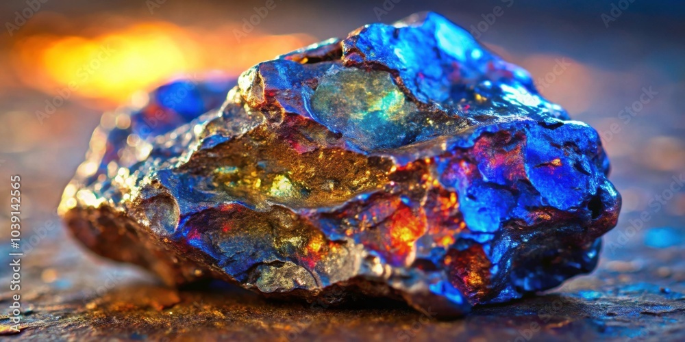 Close up of polished glowing surface of meteorite composed of iron, nickel, and cobalt in Hoba, Namibia, Africa Close up of polished glowing surface of meteorite composed of iron, nickel, and cobalt in Hoba, Namibia, Africa